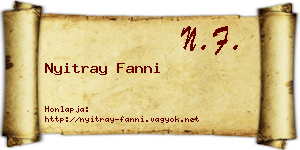 Nyitray Fanni névjegykártya